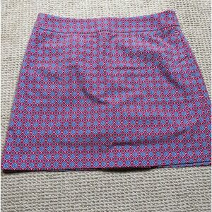 Peter Millar Element Wicking Tennis‎ Skirt Womens 8 red Geometric Sporty Skort